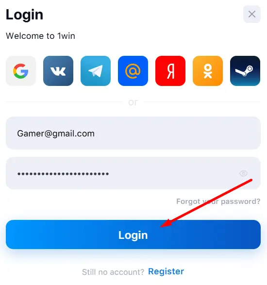 1win Login to your accaunt